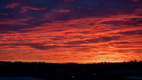 Scenic view of dramatic sky during sunset