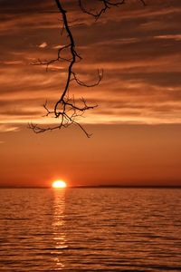 Scenic view of sunset over sea