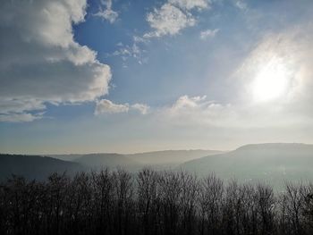 Scenic view of land against sky