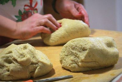 Cropped image of woman eating food
