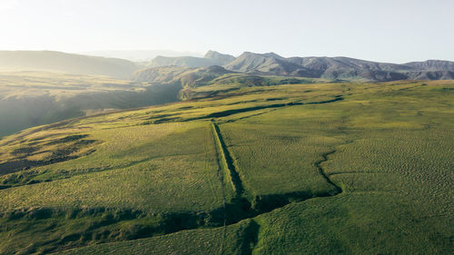 Scenic view of landscape against clear sky