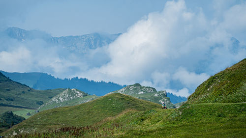 Cycling in the mountain range 