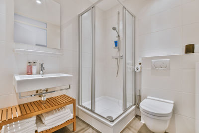 Interior of bathroom in house