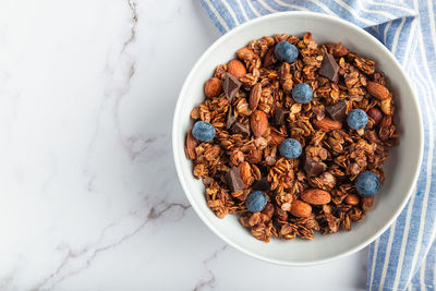 High angle view of breakfast in bowl