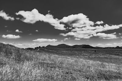 Scenic view of land against sky