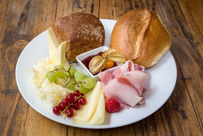 Close-up of food in plate on table