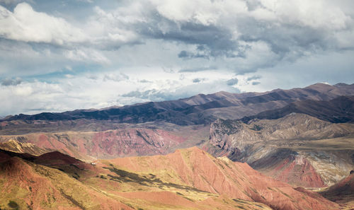 Scenic view of dramatic landscape against sky