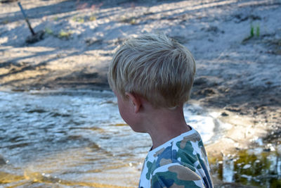 Portrait of boy in water