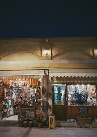 View of market stall in city