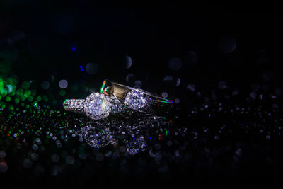 Close-up of rings on table