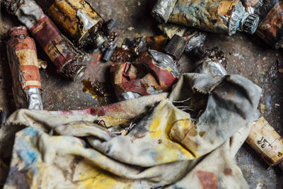 Close up of dried leaves