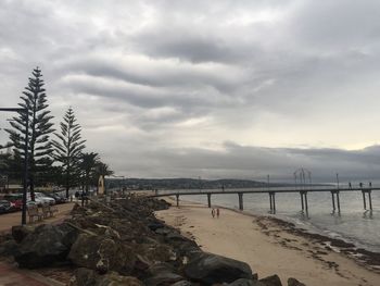 Scenic view of beach against sky