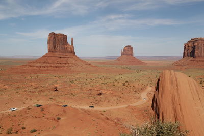 Scenic view of desert against sky