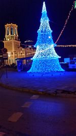 View of illuminated lights at night