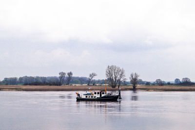 Boat in calm lake