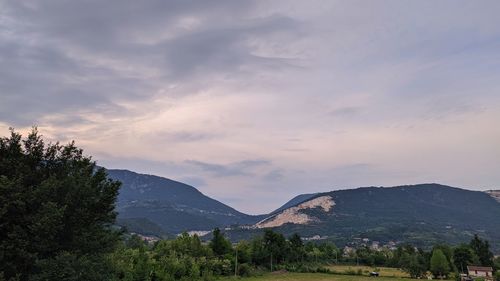 Scenic view of mountains against sky