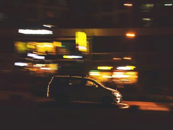 View of illuminated lights at night