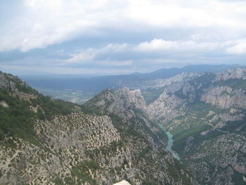 Scenic view of mountains against sky