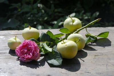 Close-up of fruits on table