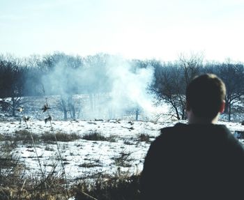 Reflection of trees in water