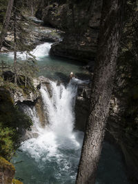 Scenic view of river flowing through rocks