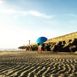 View of people on beach