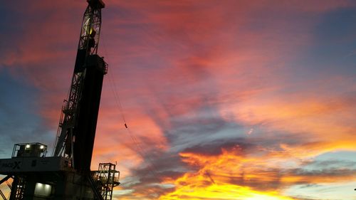 Low angle view of cloudy sky at sunset