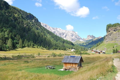 Scenic view of landscape and mountains against sky