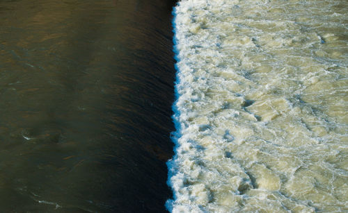 High angle view of water in sea