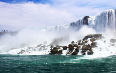 Scenic view of waterfall