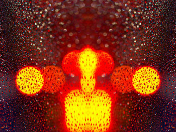 Defocused image of illuminated lights