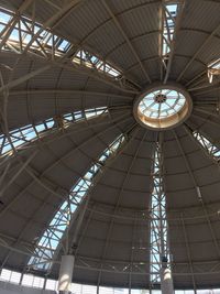 Low angle view of skylight in building