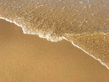 High angle view of sandy beach