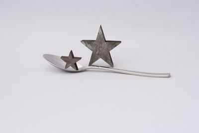 High angle view of fire hydrant against white background