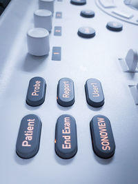High angle view of computer keyboard