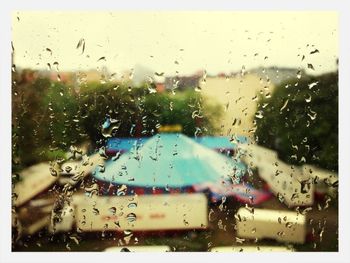 Close-up of water drops on glass