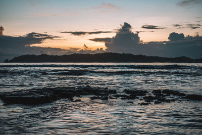 View of sea against cloudy sky