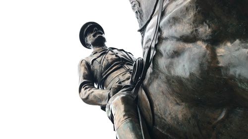 Low angle view of statue against clear sky