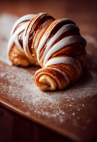 Close-up of dessert on table