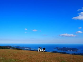 Scenic view of landscape against cloudy sky