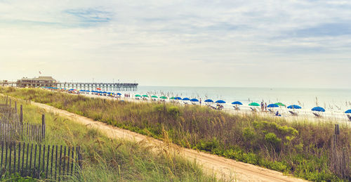 Scenic view of beach against sky