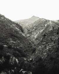 Scenic view of mountains against clear sky