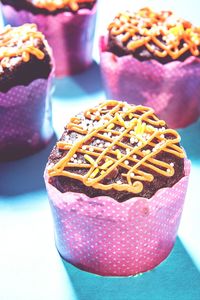 Close-up of muffin on table