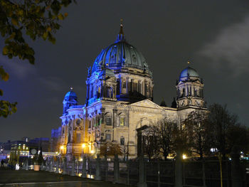 High angle view of church at night