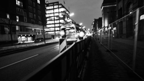 View of city street at night