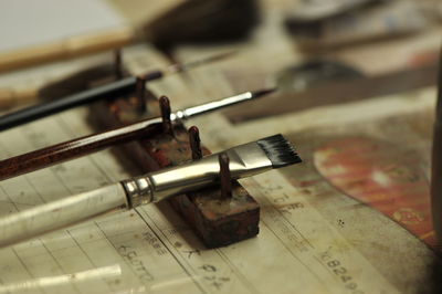 Close-up of piano keys