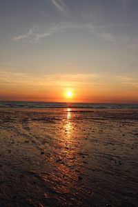 Scenic view of sea during sunset