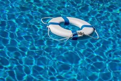 High angle view of swimming pool in sea