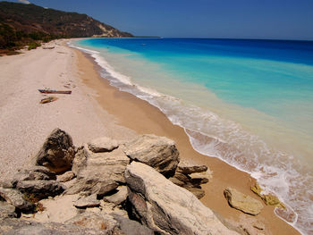 Scenic view of beach against sky