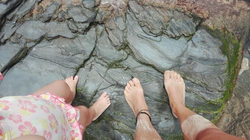 Low section of people on rock